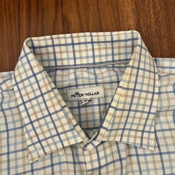 Peter Millar Multicolor Plaid Long Sleeve Button Up Dress Shirt XL ( A-144) - Picture 4 of 5